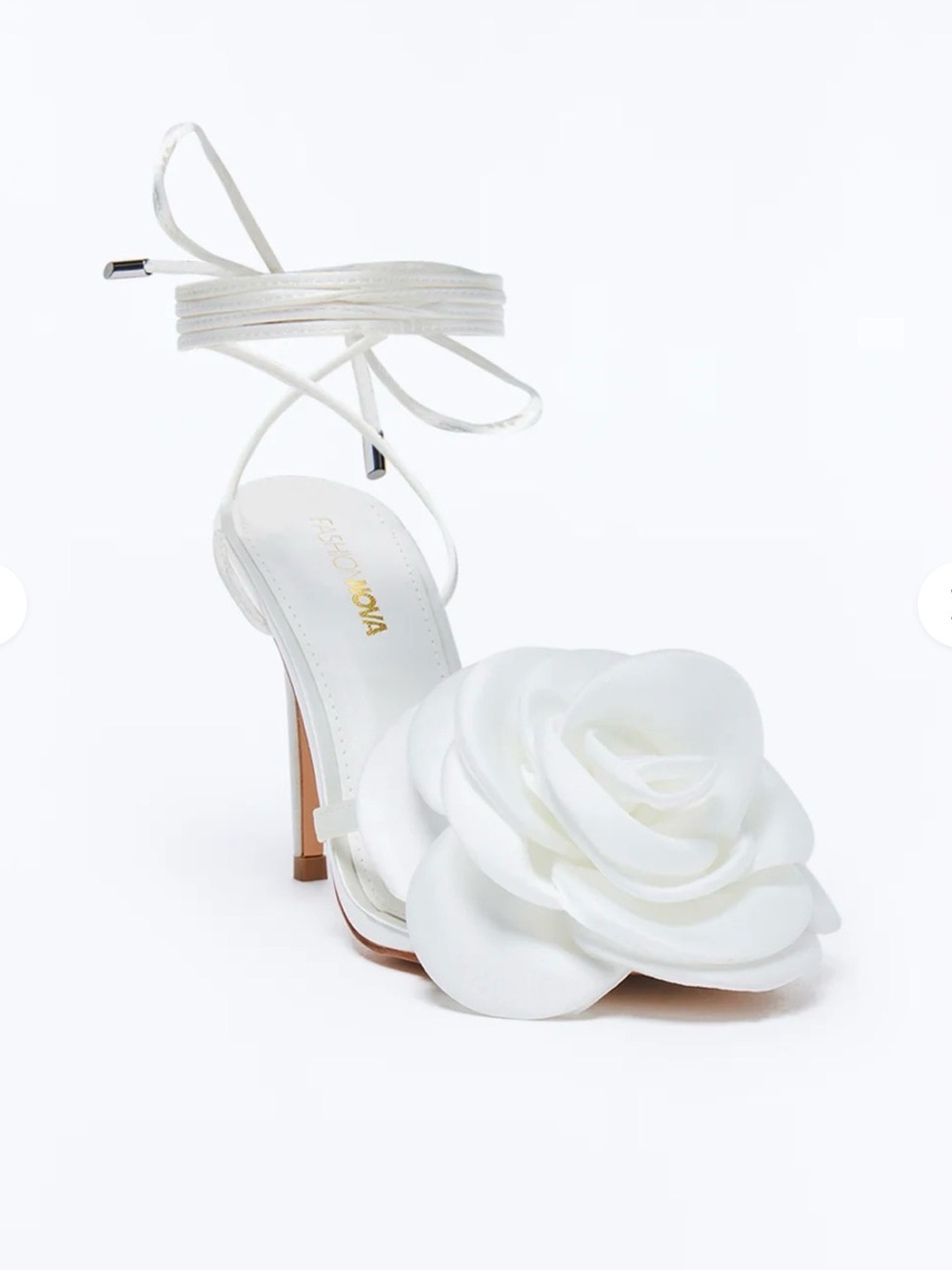 Fashion Nova White Love is Blooming Flower Heeled Sandals - Picture 11 of 11